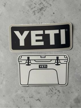 Yeti Black and White Logo & Cooler Sticker Duo